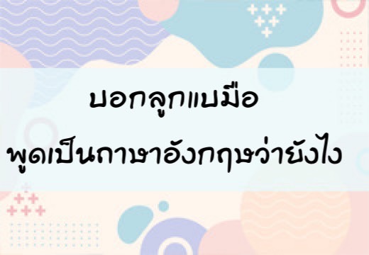 บอกลูกแบมือ พูดเป็นภาษาอังฤษว่ายังไง,สอนลูกพูดภาษาอังกฤษ,เด็กสองภาษา,เด็ก 2 ภาษา,2pasa,สองภาษา,ฝึกลูกพูดอังกฤษ