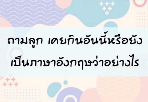 ถามลูกว่าเคยกินอันนี้หรือยัง? เป็นภาษาอังฤษว่าอย่างไร,สอนลูกพูดภาษาอังกฤษ,เด็กสองภาษา,เด็ก 2 ภาษา,2pasa,สองภาษา,ฝึกลูกพูดอังกฤษ